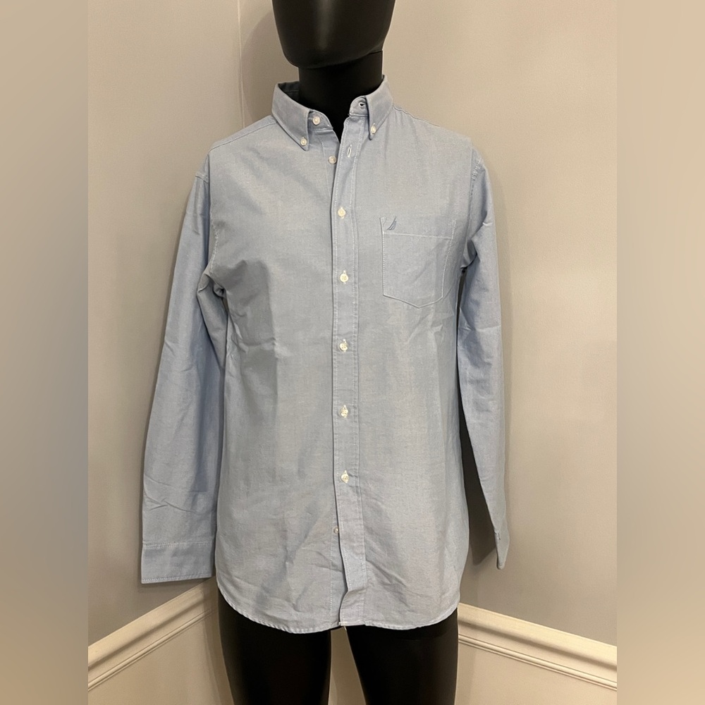Nautica Blue Oxford Button Down Dress Shirt Boy’s size 20